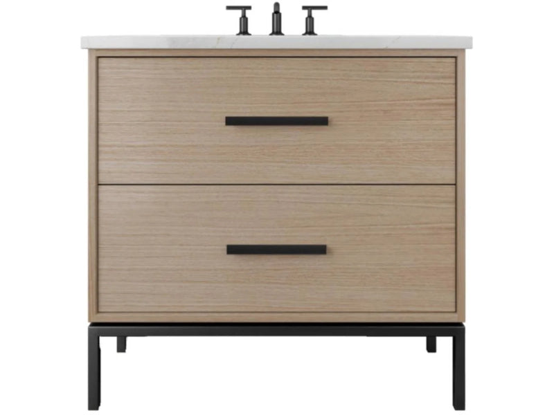 Vanderloc Rift White Oak Two Drawer Single Bathroom Vanity
