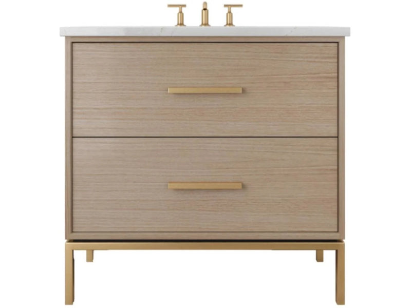 Vanderloc Rift White Oak Two Drawer Single Bathroom Vanity