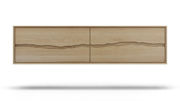 Vanderloc Ventura Four Drawer Double Wall Mounted Bathroom Vanity with Integrated Wood Countertop