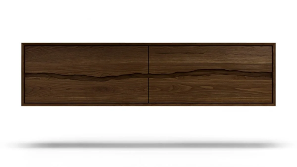 Vanderloc Ventura Four Drawer Double Wall Mounted Bathroom Vanity with Integrated Wood Countertop