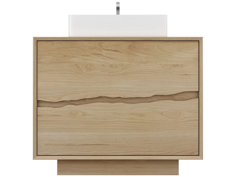 Vanderloc Ventura Two Drawer Single Freestanding Bathroom Vanity with Integrated Wood Countertop