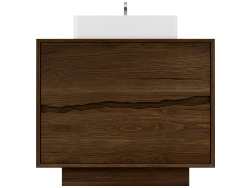 Vanderloc Ventura Two Drawer Single Freestanding Bathroom Vanity with Integrated Wood Countertop