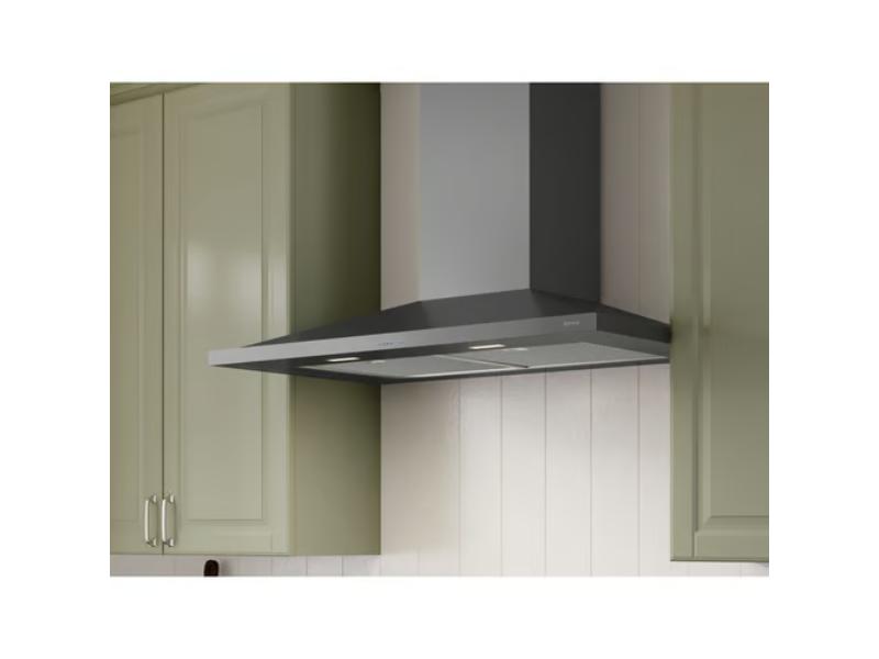 Zephyr Anzio Wall Mount Chimney Hood – 600 CFM – Stainless Steel & Black Stainless